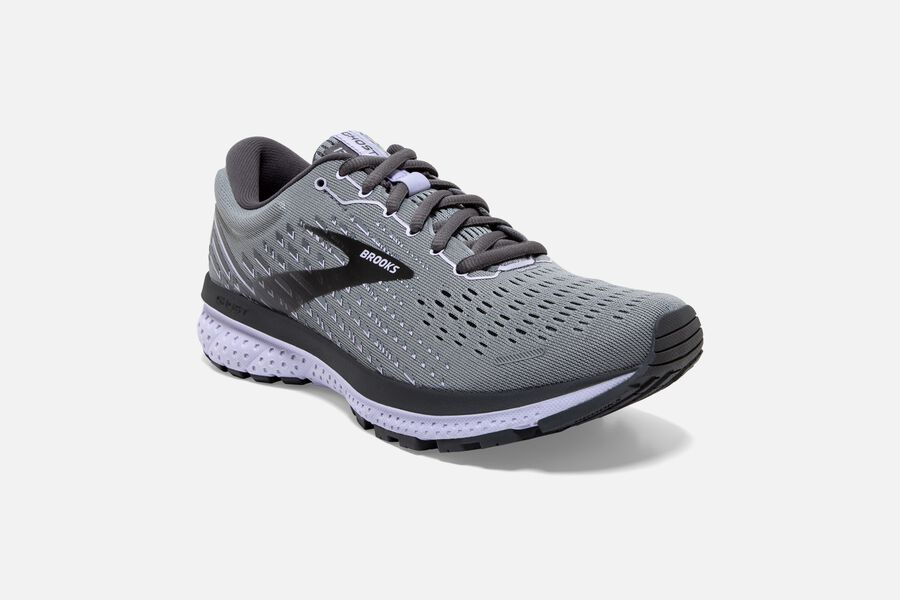 Brooks Ghost 13 Road Running Shoes Womens Grey/Black/Purple 647590-FYC